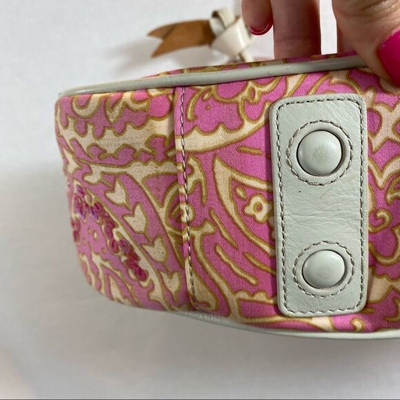Sigrid Olsen TWILLIGHT pais‎ pink multi Paisley  sequin  Leather Bag - Picture 11 of 14